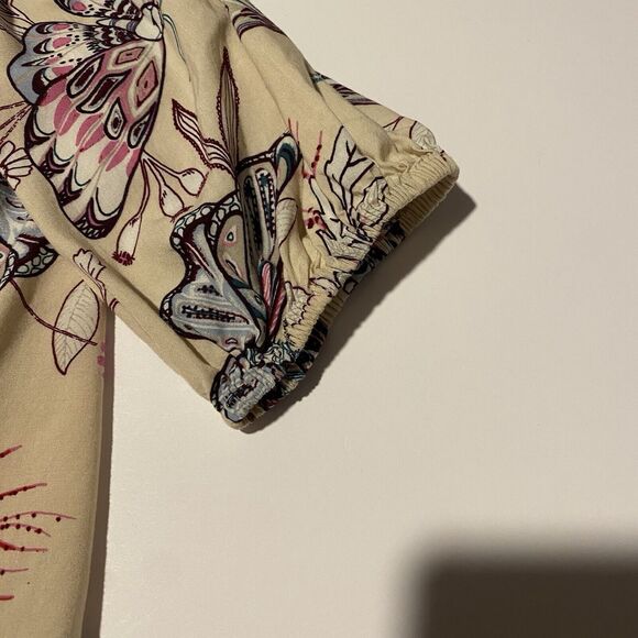 A.N.A Woman's Ivory Lace Top‎ Blouse All Over Butterfly Print Size XL 3/4 Sleeve - Picture 6 of 13